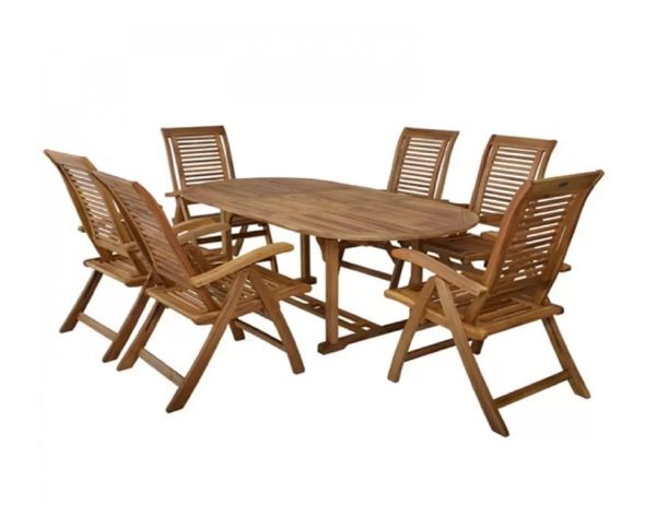 Picture of Set mobilier pentru gradina Hecht camberet, 1 masa si 6 scaune din lemn de salcam